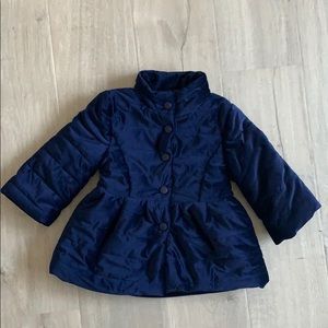 Girls velvet bow puffer jacket